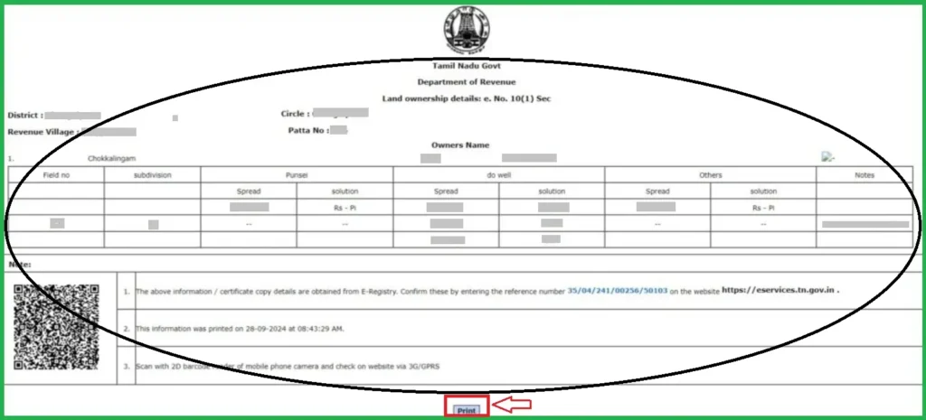Procedure to get Patta Chitta online